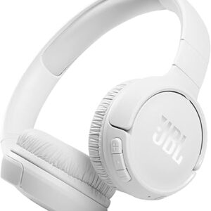 JBL Tune 510BT - Bluetooth headphones with up to 40 hours battery, microphone for call, foldable and comfortable, Android and iOs compatible (White)
