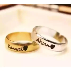 CUSTOMIZED SINGLE NAME RING WITH GIFT BOX PACKING THREE COLORS AVAILABLE