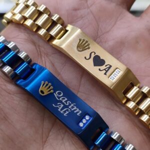 Luxury Rolex Name Bracelet | Black, Gold, Silver Colors