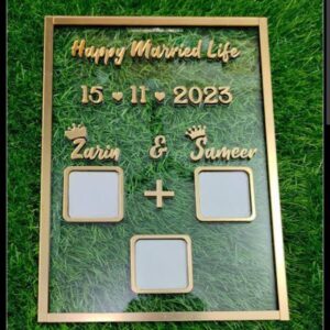 Couple Best Gift| Finger Print Gift| Personalized Text | Golden Metal Design| Rectungle Shape