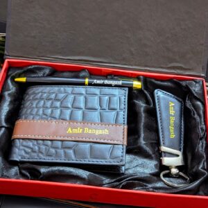 High Quality Customize Wallet, Keychain And Pen Name Engrave For Men With Gift Box