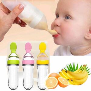 Pack of 2 Baby Spoon Feeder Silicone Spoon Feeder Multicolor