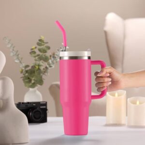 Tumbler with Straw 40oz/1200ml Stainless Steel Double-Walled Thermal Mug for Hot & Cold Beverages, Ideal for Travel, Gym, and Outdoor Use 