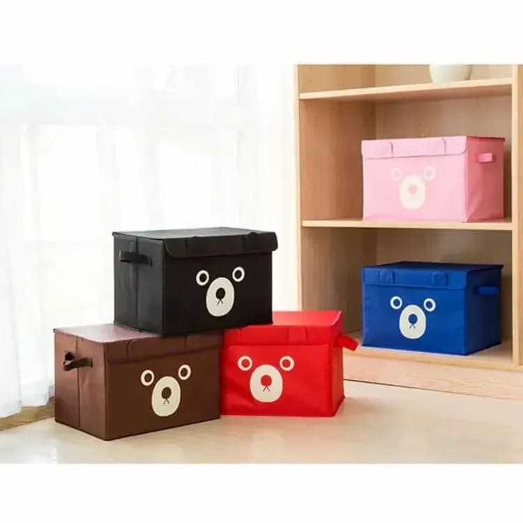 Foldable Kids Toy Storage Basket Bin Set Panda Cartoon